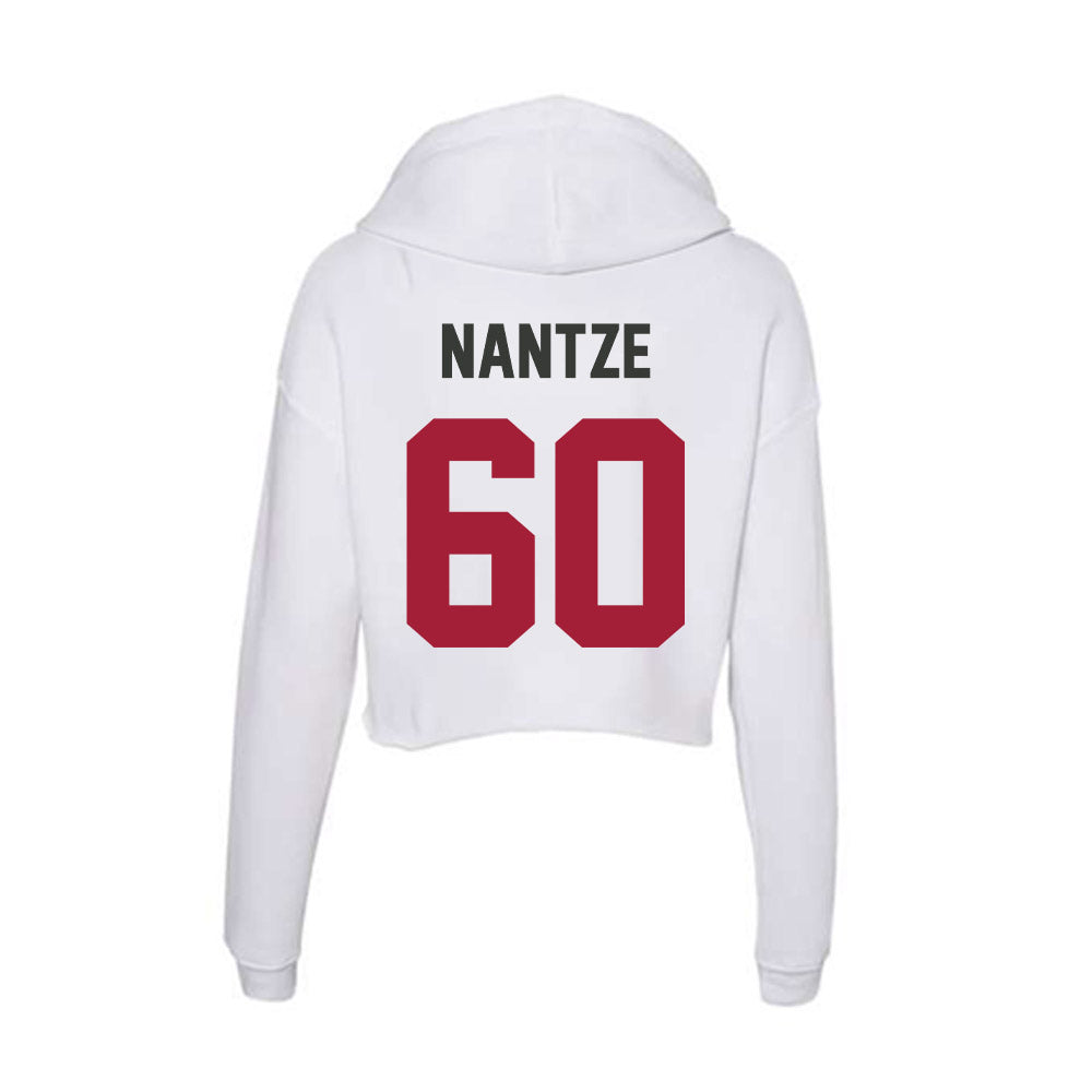 Arkansas - NCAA Football : Jonas Nantze - Women's Crop Fleece Hoodie-1