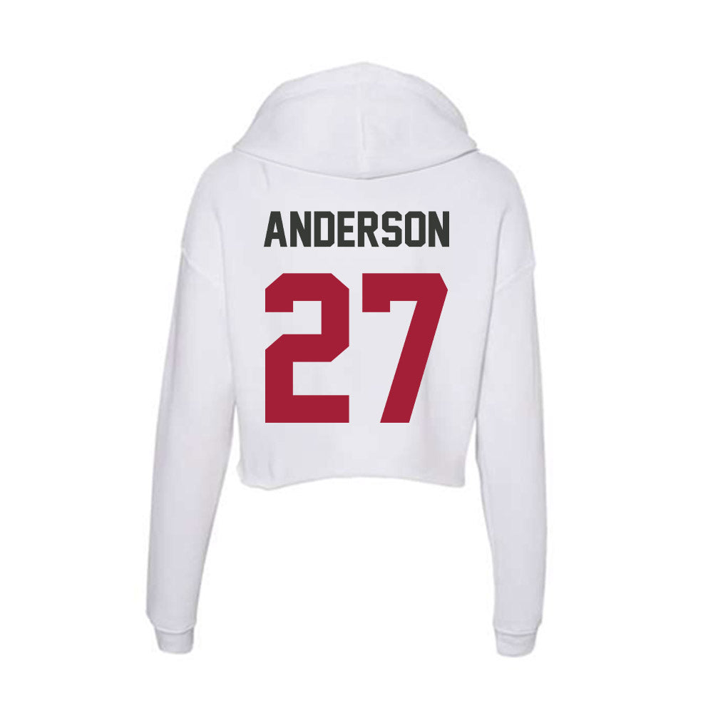 Arkansas - NCAA Women's Soccer : Dejionee Anderson - Women's Crop Fleece Hoodie-1