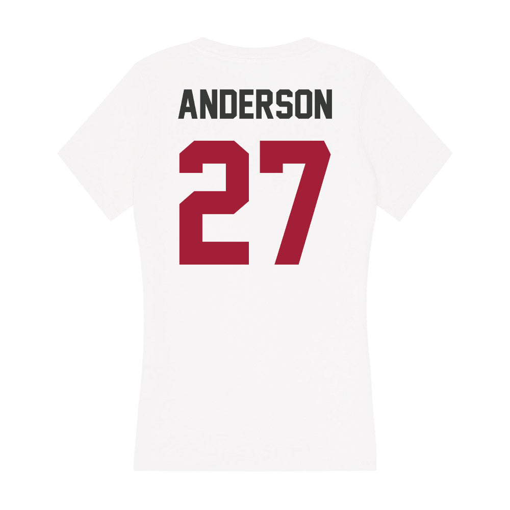 Arkansas - NCAA Women's Soccer : Dejionee Anderson - Women's V-Neck T-Shirt-1