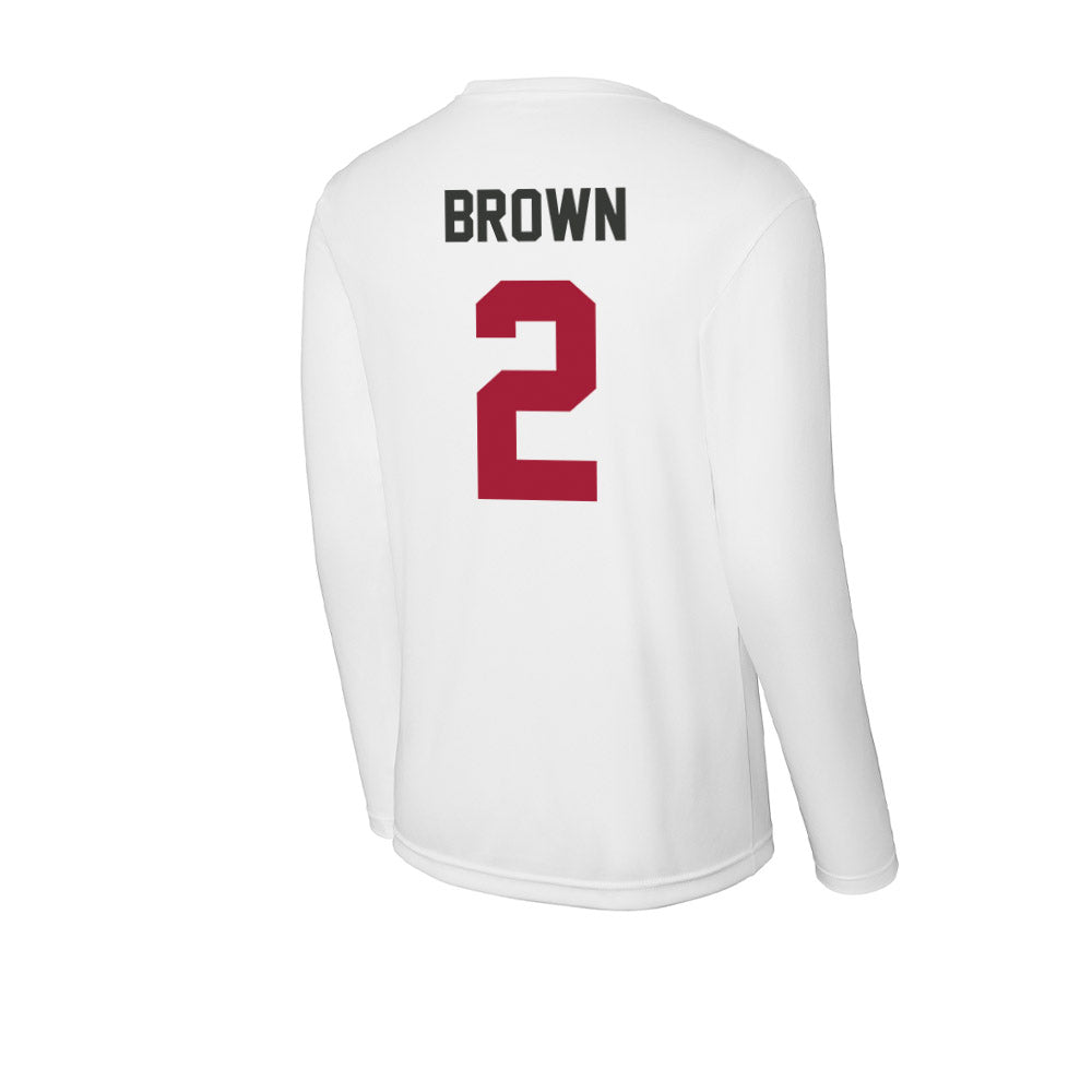 Arkansas - NCAA Men's Basketball : Amere Brown - Activewear Long Sleeve T-Shirt-1