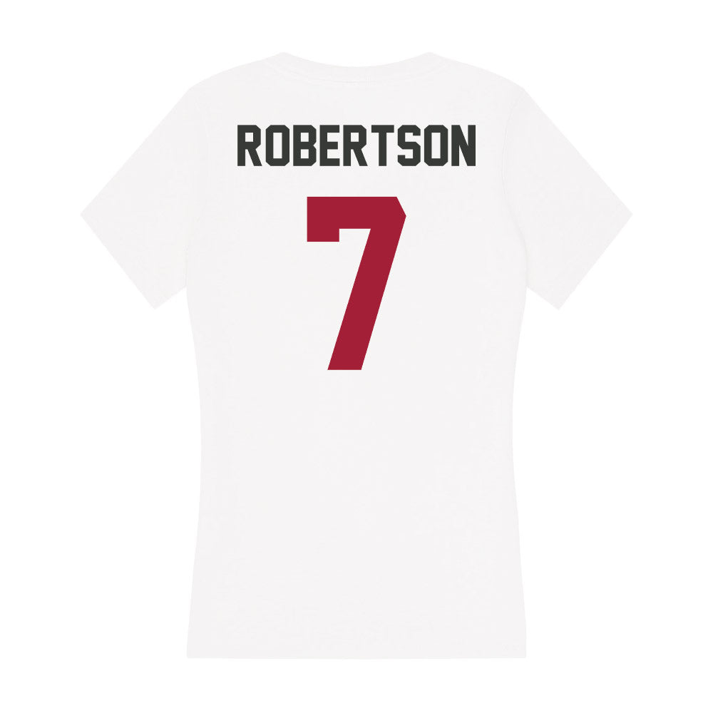 Arkansas - NCAA Women's Volleyball : Kayla Robertson - Women's V-Neck T-Shirt-1