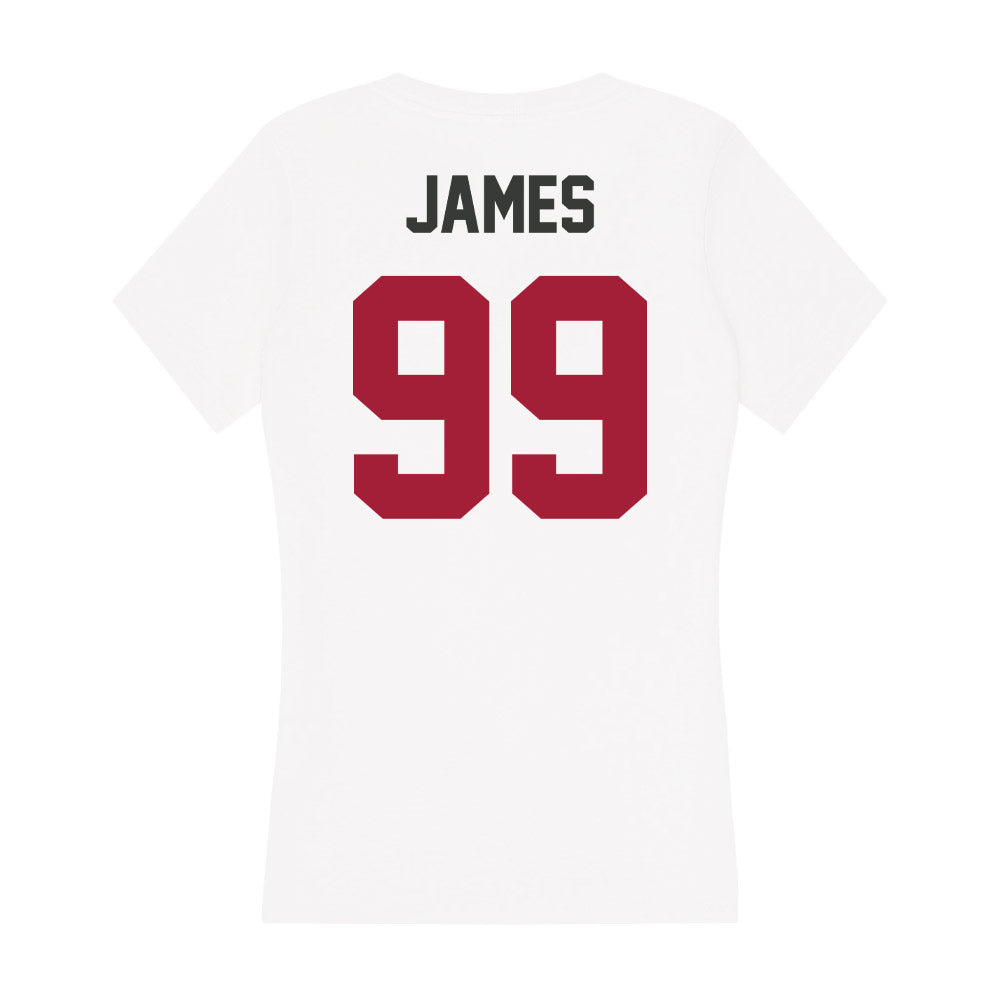 Arkansas - NCAA Football : Kaleb James - Women's V-Neck T-Shirt-1