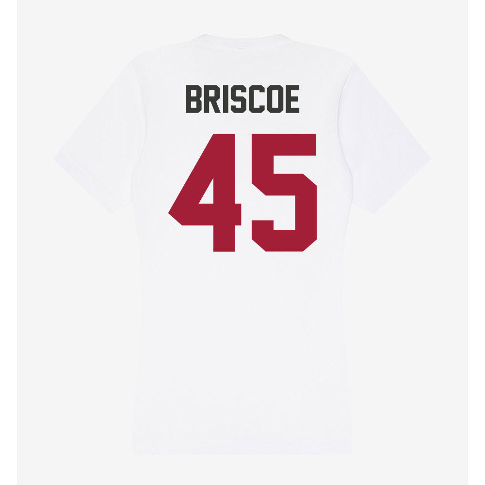 Arkansas - NCAA Baseball : Tye Briscoe - Women's V-Neck T-Shirt-1
