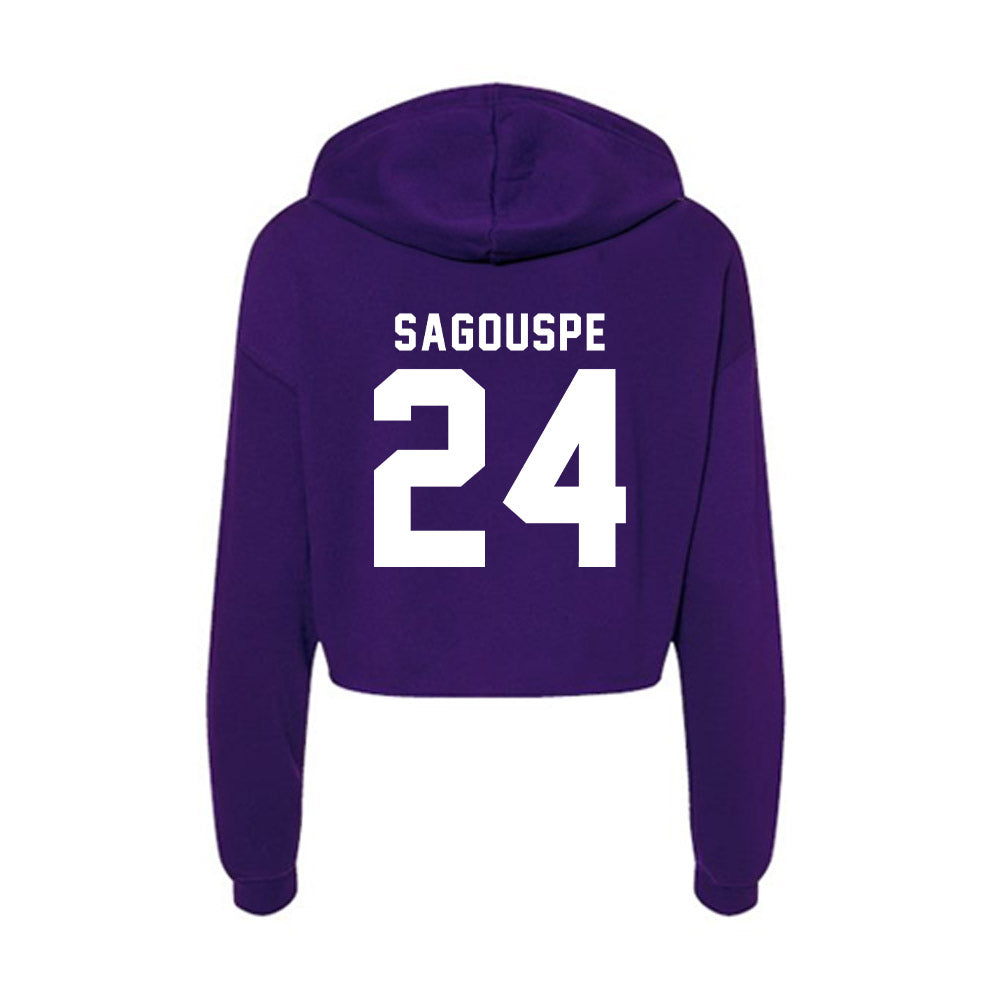TCU - NCAA Baseball : Tanner Sagouspe - Women's Crop Fleece Hoodie-1