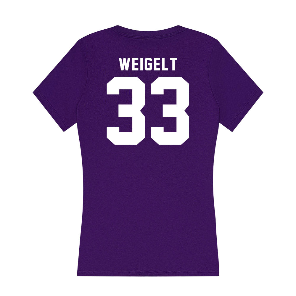 TCU - NCAA Women's Volleyball : Riley Weigelt - Women's V-Neck T-Shirt-1