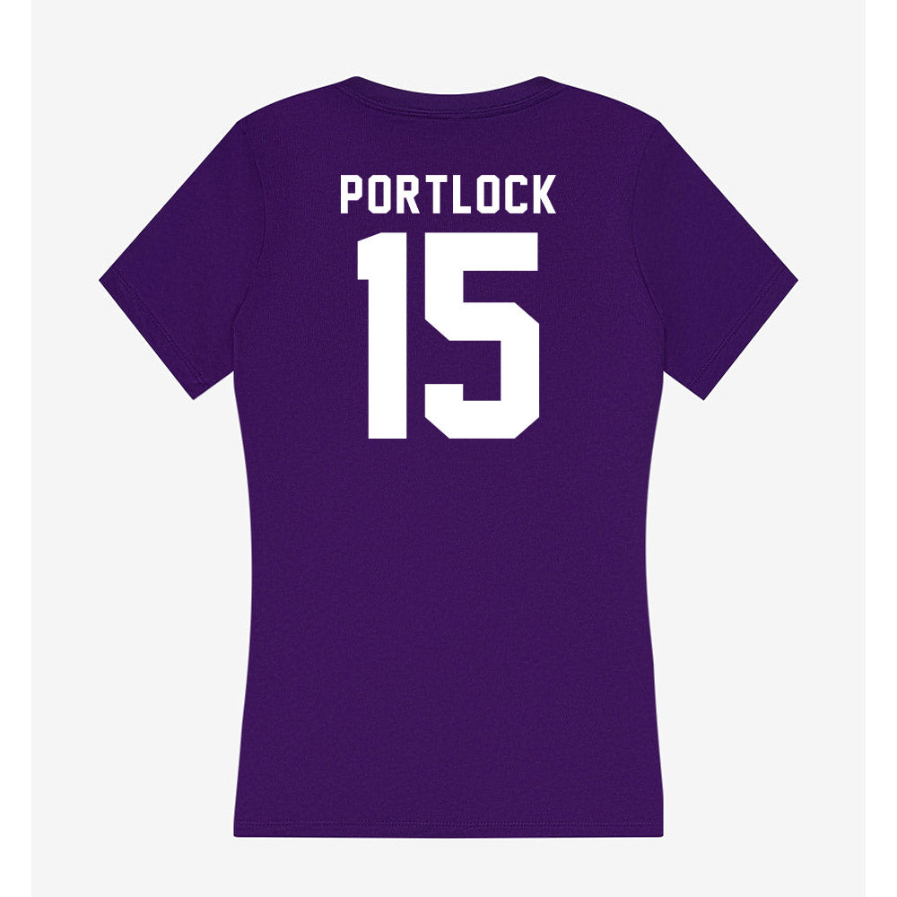 TCU - NCAA Women's Basketball : Sarah Portlock - Women's V-Neck T-Shirt-1