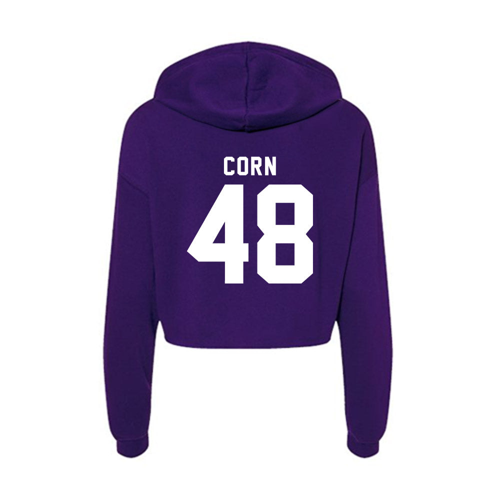 TCU - NCAA Football : Anders Corn - Women's Crop Fleece Hoodie-1
