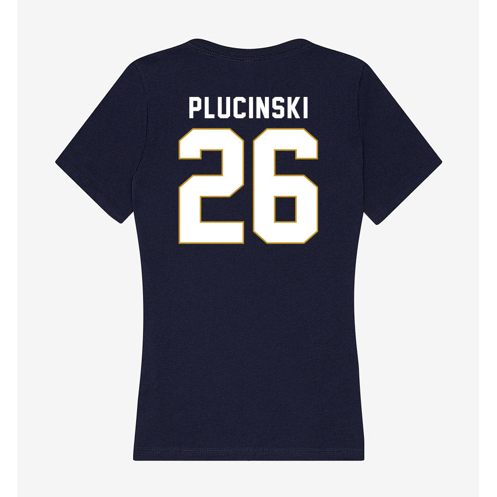 Notre Dame - NCAA Men's Ice Hockey : Zach Plucinski - Women's V-Neck T-Shirt-1