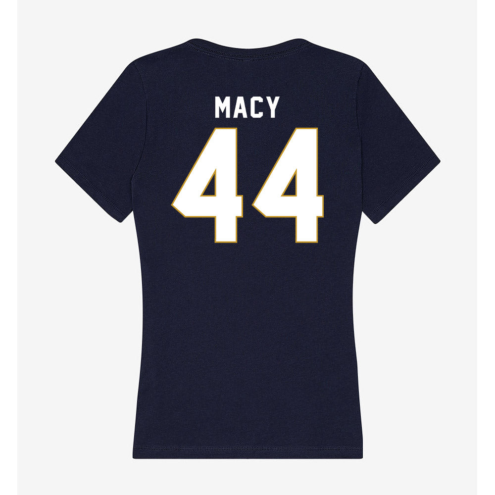 Notre Dame - NCAA Women's Basketball : Leah Macy - Women's V-Neck T-Shirt-1