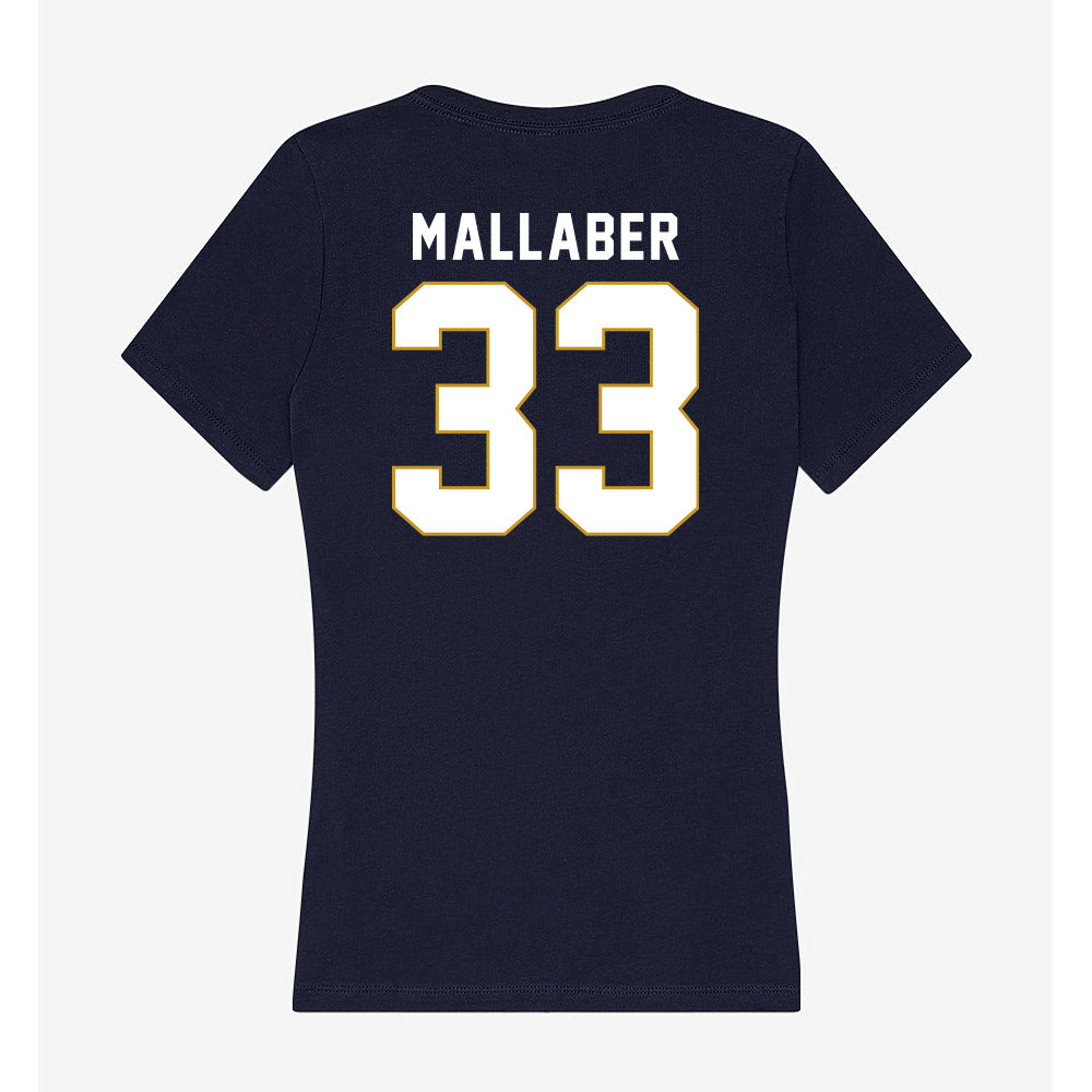 Notre Dame - NCAA Women's Lacrosse : Katie Mallaber - Women's V-Neck T-Shirt-1