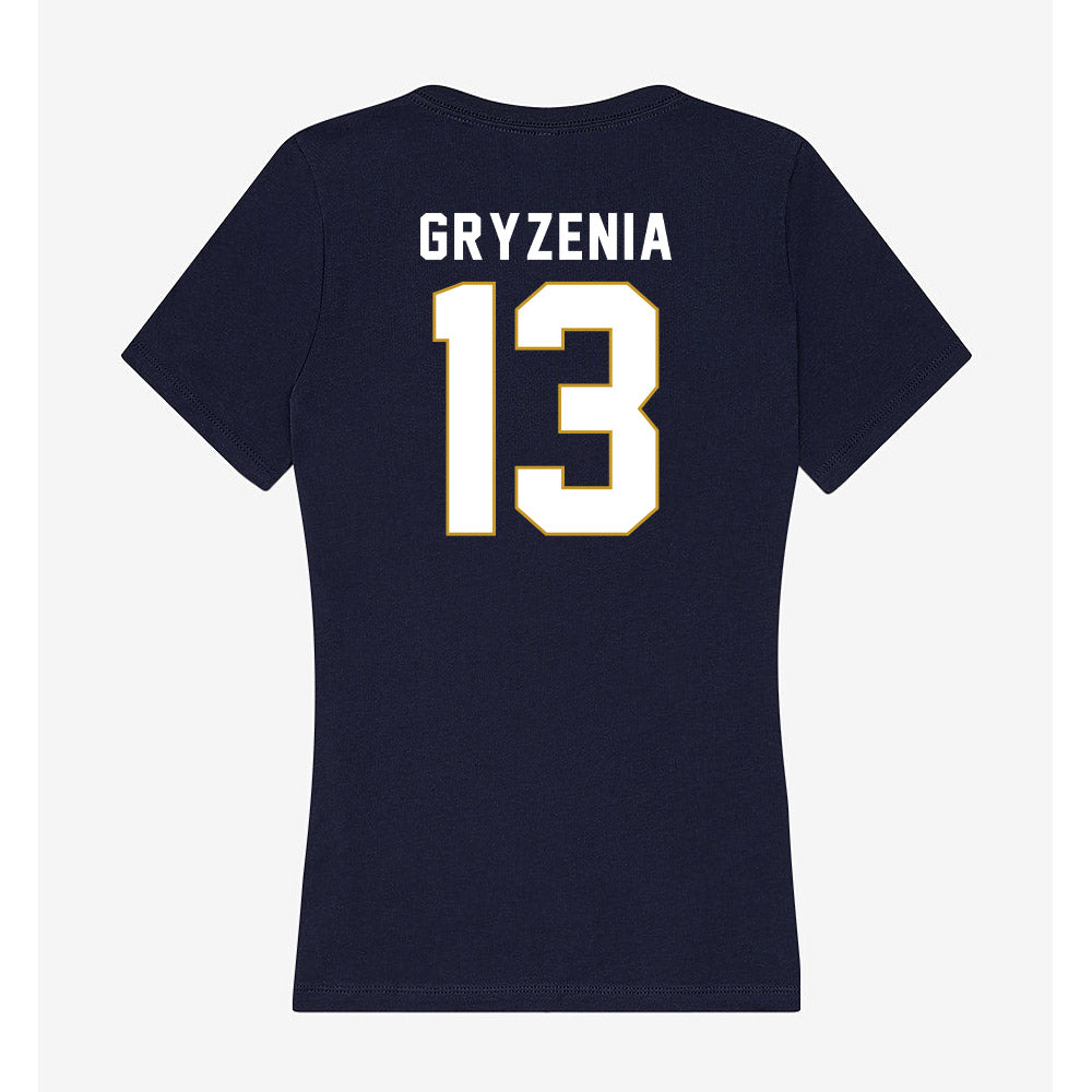 Notre Dame - NCAA Men's Lacrosse : Andrew Gryzenia - Women's V-Neck T-Shirt-1