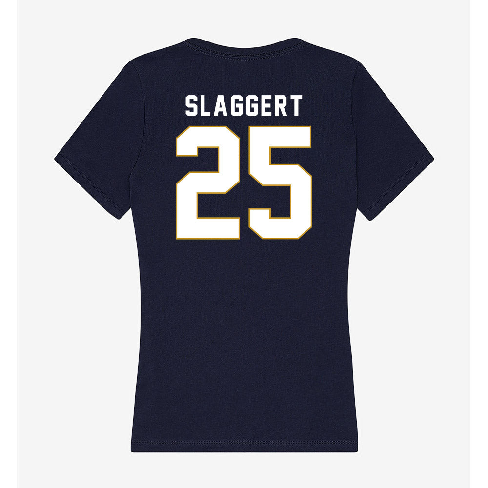 Notre Dame - NCAA Men's Ice Hockey : Carter Slaggert - Women's V-Neck T-Shirt-1