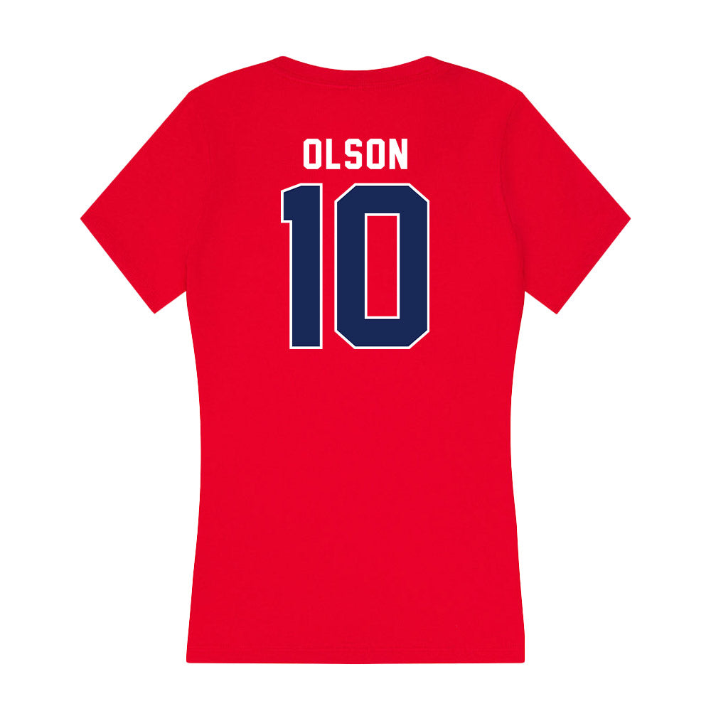 Arizona - NCAA Football : Quinn Olson - Women's V-Neck T-Shirt-1
