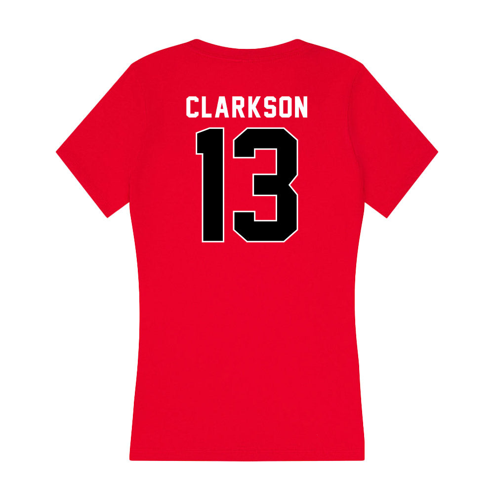Utah - NCAA Baseball : TJ Clarkson - Women's V-Neck T-Shirt-1