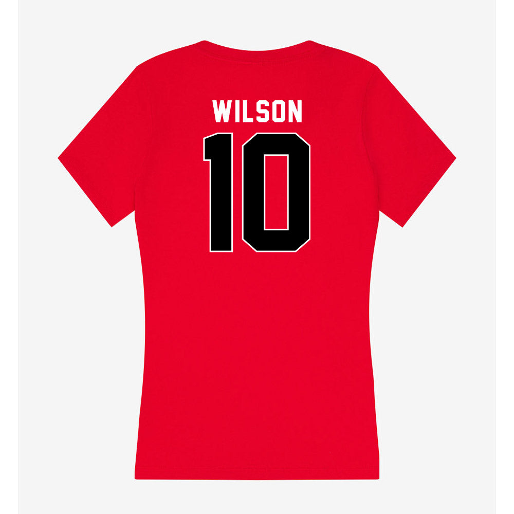 Utah - NCAA Softball : Danika Wilson - Women's V-Neck T-Shirt-1