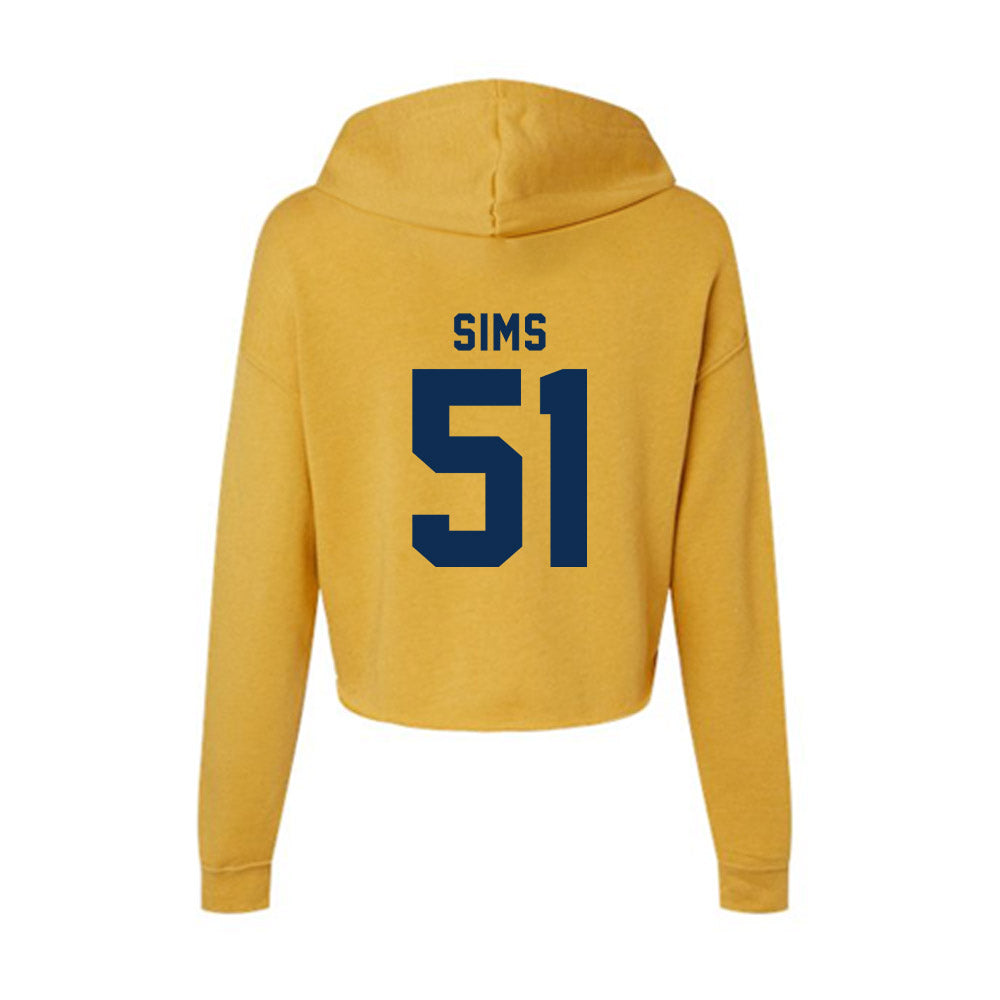 West Virginia - NCAA Baseball : Colton Sims - Women's Crop Fleece Hoodie-1