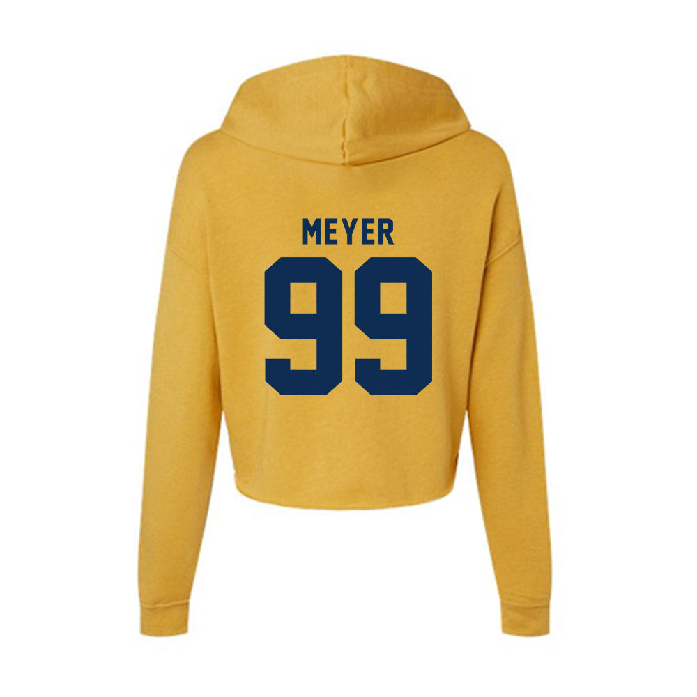 West Virginia - NCAA Baseball : Chase Meyer - Women's Crop Fleece Hoodie-1