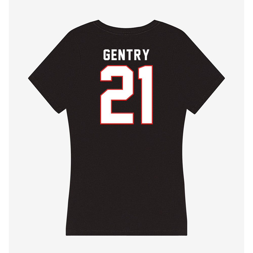 Texas Tech - NCAA Football : Tristian Gentry - Women's V-Neck T-Shirt-1