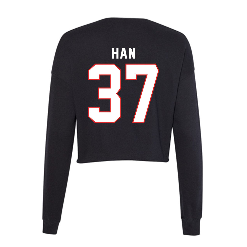 Texas Tech - NCAA Baseball : Heeryun Han - Women's Cropped Crew Fleece-1