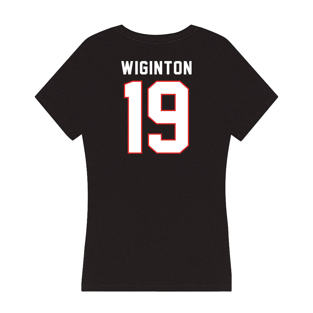 Texas Tech - NCAA Football : Haydon Wiginton - Women's V-Neck T-Shirt-1