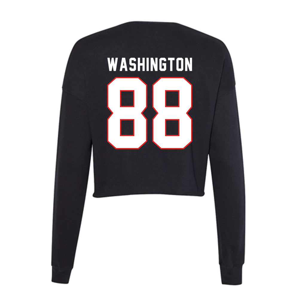 Texas Tech - NCAA Football : Amier Washington - Women's Cropped Crew Fleece-1