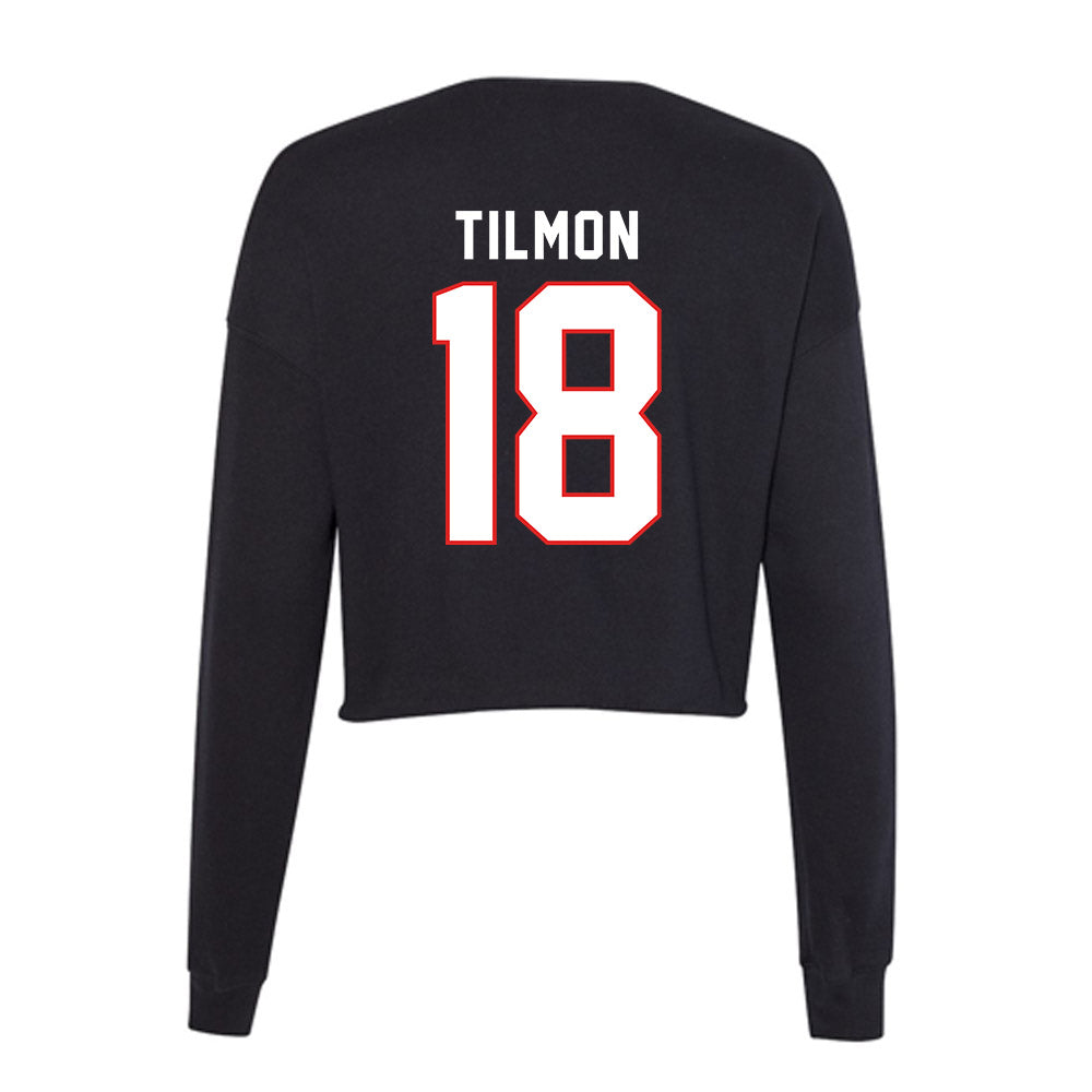 Texas Tech - NCAA Football : Terrell Tilmon - Women's Cropped Crew Fleece-1
