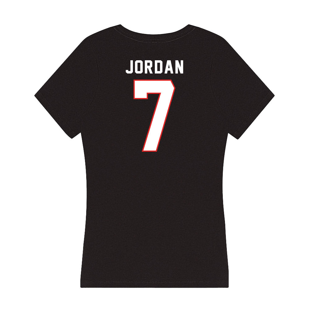 Texas Tech - NCAA Football : Brenden Jordan - Women's V-Neck T-Shirt-1
