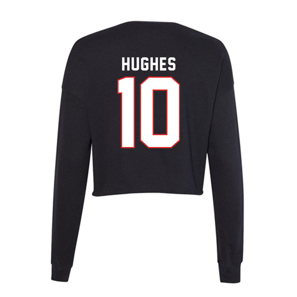 Texas Tech - NCAA Baseball : Logan Hughes - Women's Cropped Crew Fleece-1