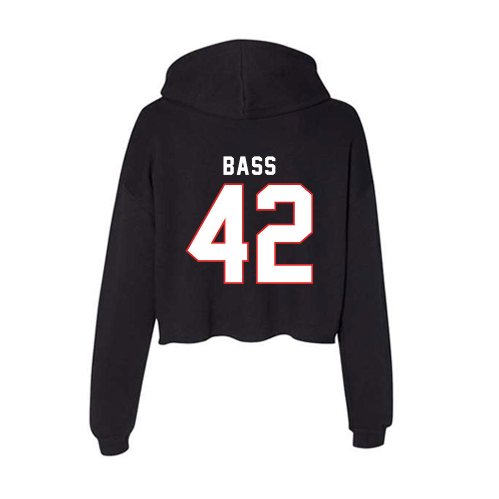 Texas Tech - NCAA Baseball : Daniel Bass - Women's Crop Fleece Hoodie-1