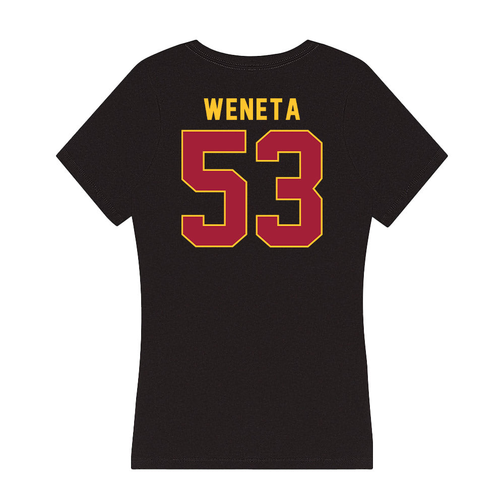 USC - NCAA Football : Nathan Weneta - Women's V-Neck T-Shirt-1