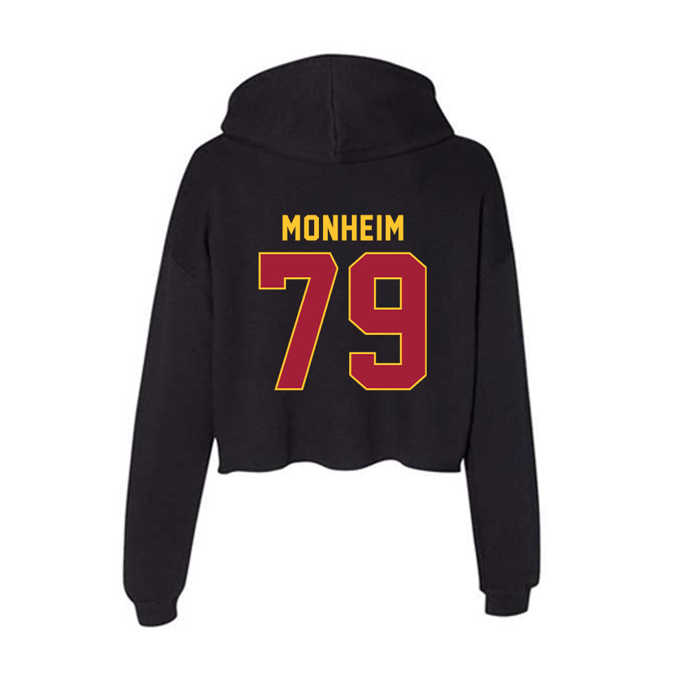 USC - NCAA Football : Jonah Monheim - Women's Crop Fleece Hoodie-1