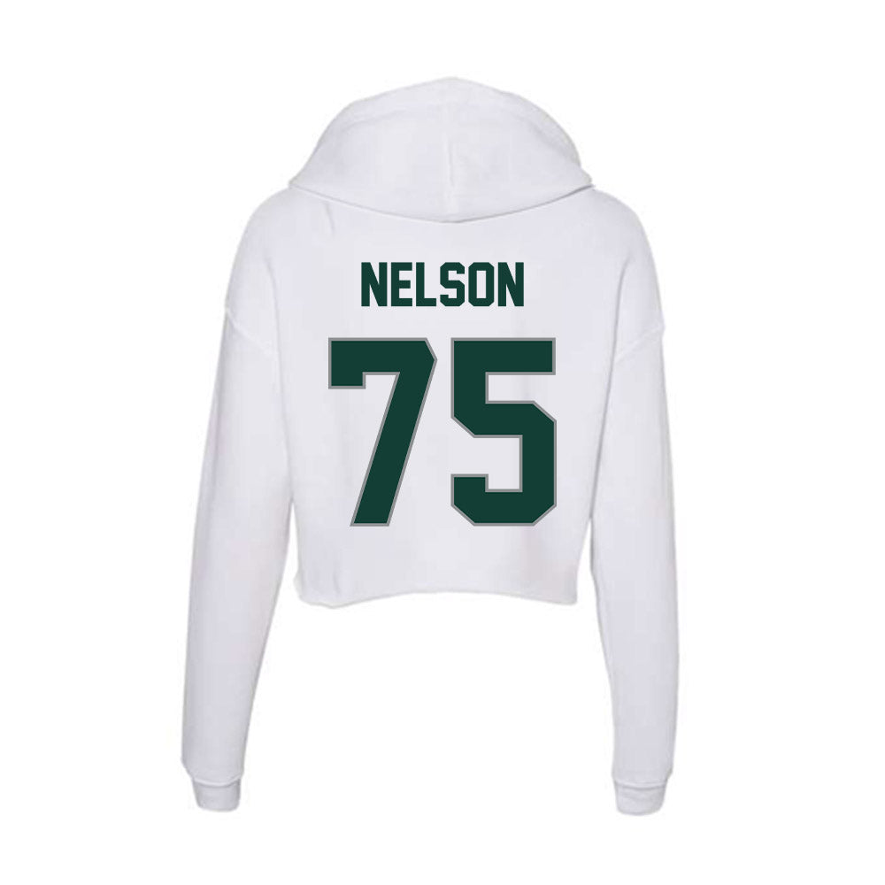 Michigan State - NCAA Football : Ben Nelson - Women's Crop Fleece Hoodie-1