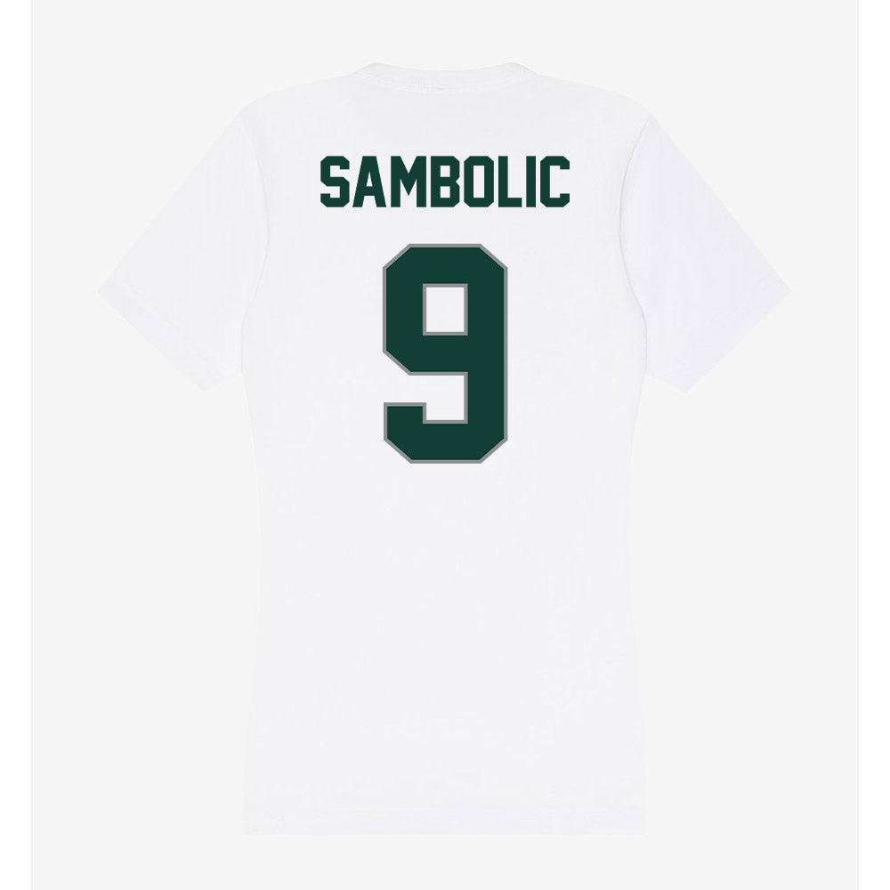 Michigan State - NCAA Women's Basketball : Sara Sambolic - Women's V-Neck T-Shirt-1