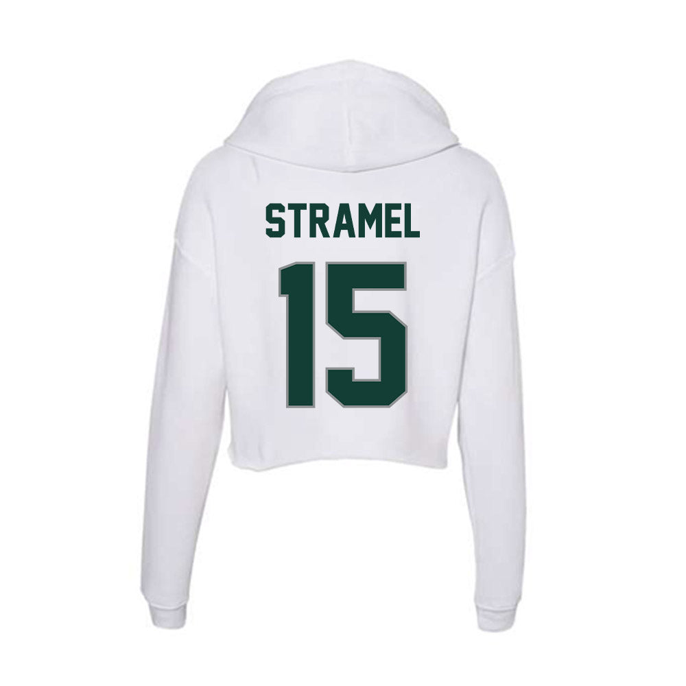 Michigan State - NCAA Men's Ice Hockey : Charlie Stramel - Women's Crop Fleece Hoodie-1