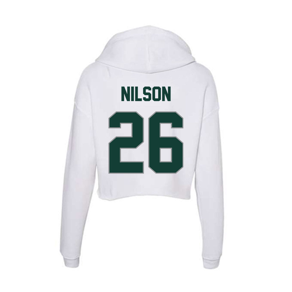 Michigan State - NCAA Men's Ice Hockey : Eric Nilson - Women's Crop Fleece Hoodie-1