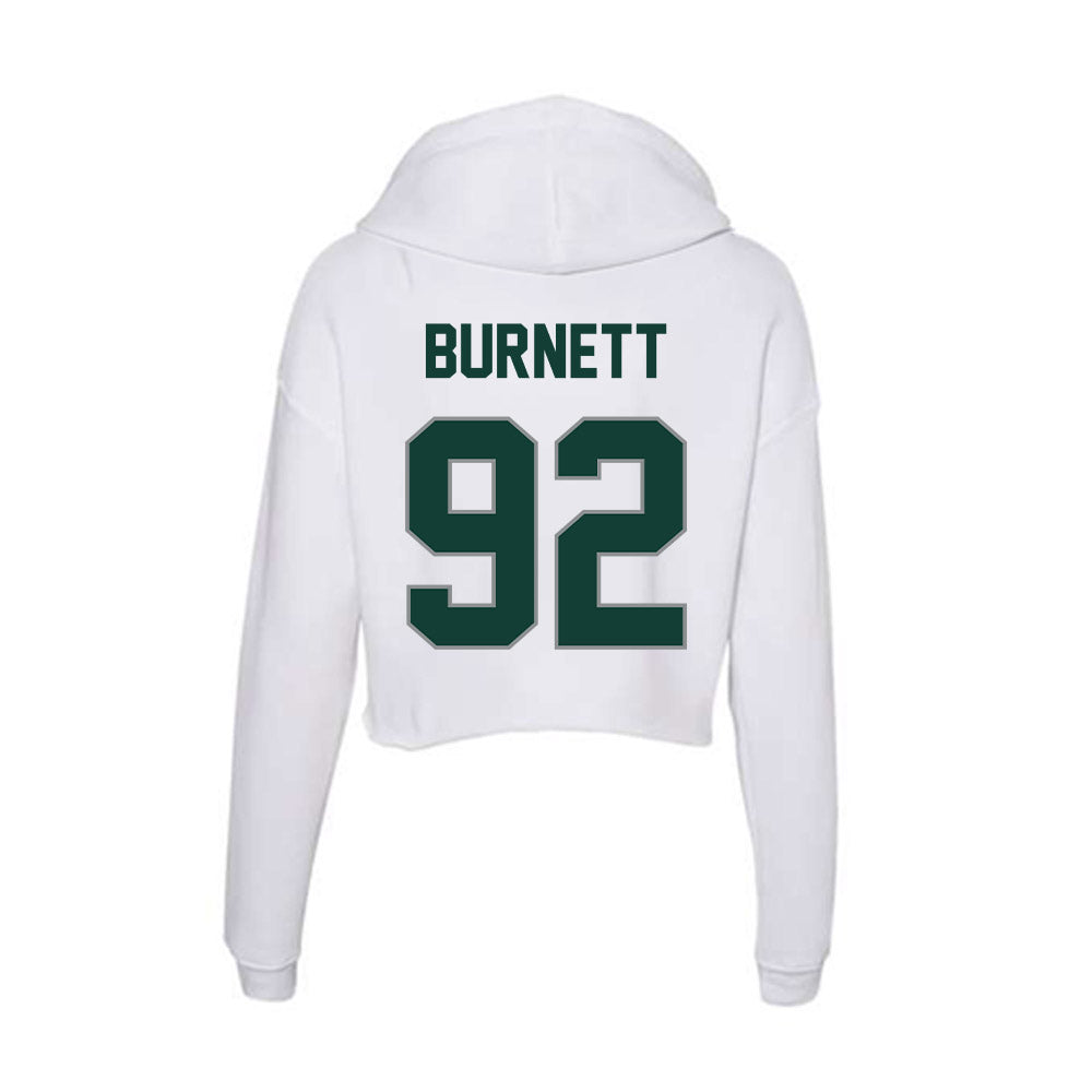 Michigan State - NCAA Football : Kekai Burnett - Women's Crop Fleece Hoodie-1