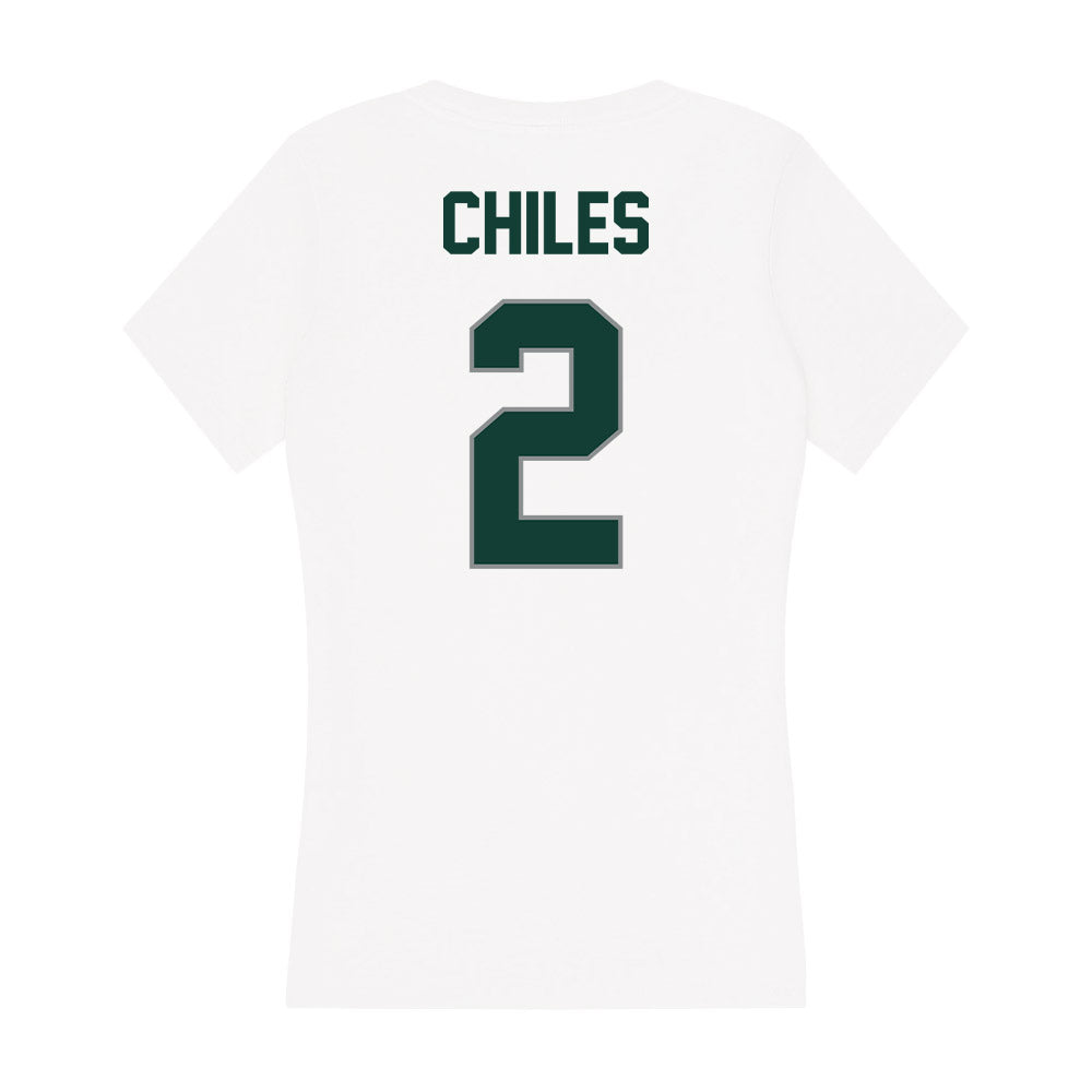 Michigan State - NCAA Football : Aidan Chiles - Women's V-Neck T-Shirt-1