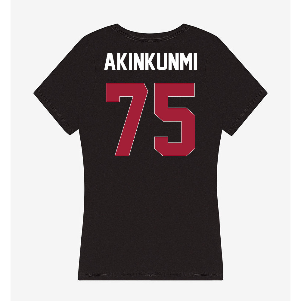 Oklahoma - NCAA Football : Daniel Akinkunmi - Women's V-Neck T-Shirt-1