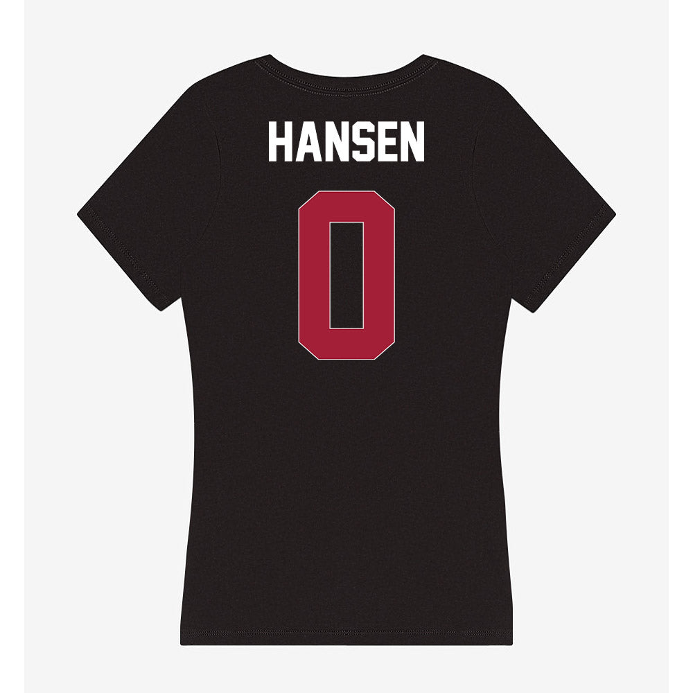 Oklahoma - NCAA Men's Basketball : Jake Hansen - Women's V-Neck T-Shirt-1
