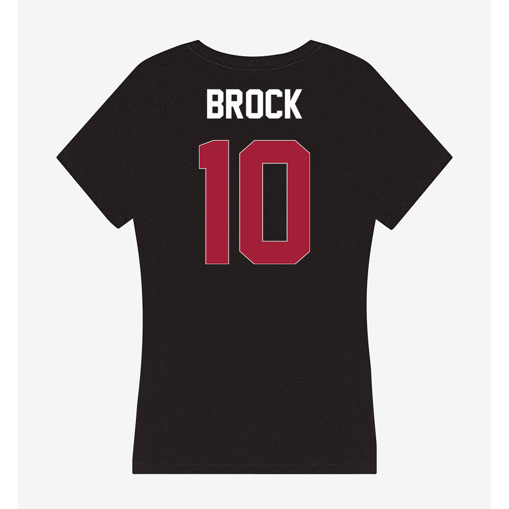 Oklahoma - NCAA Baseball : Brendan Brock - Women's V-Neck T-Shirt-1