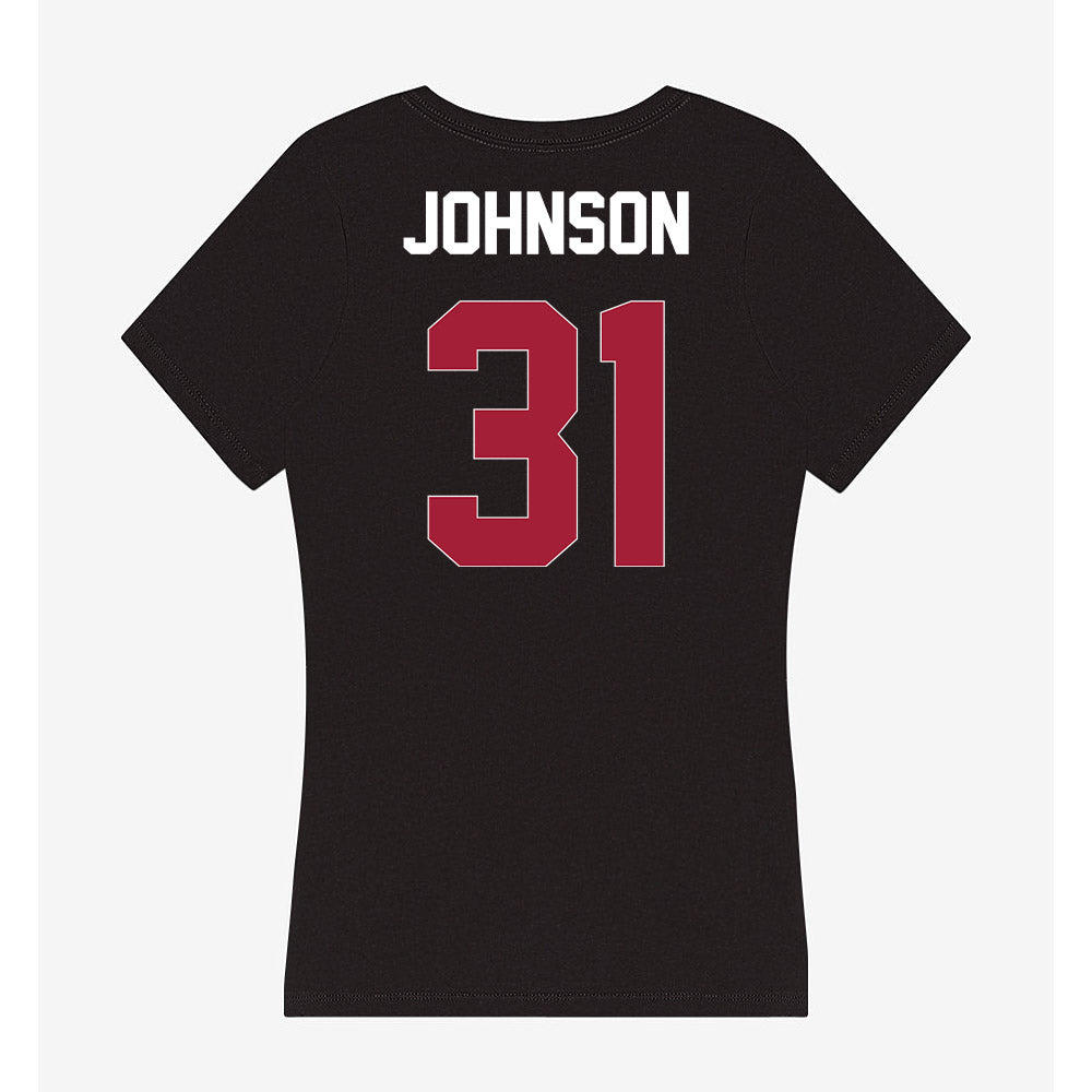 Oklahoma - NCAA Baseball : Cameron Johnson - Women's V-Neck T-Shirt-1