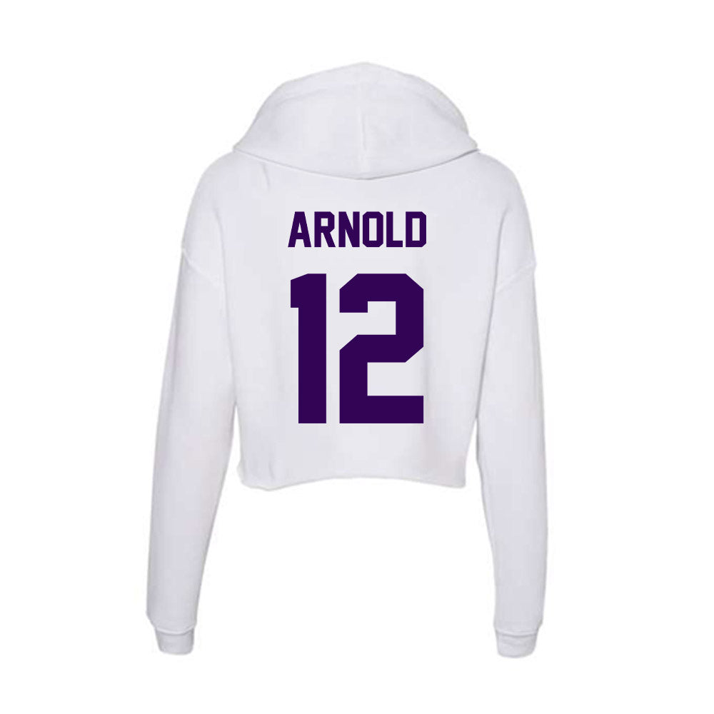 Kansas State - NCAA Baseball : Aaron Arnold - Women's Crop Fleece Hoodie-1