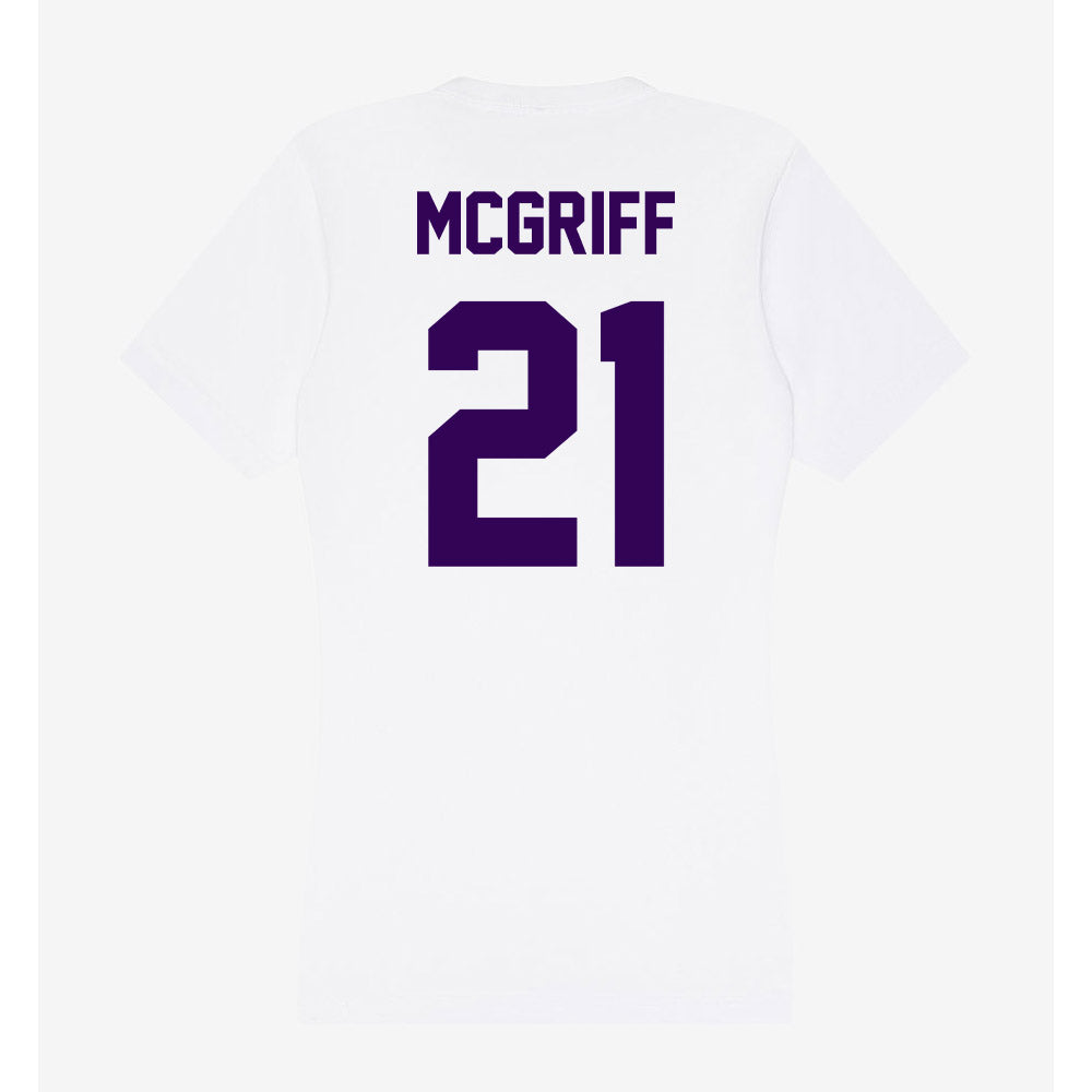 Kansas State - NCAA Men's Basketball : Khamari McGriff - Women's V-Neck T-Shirt-1