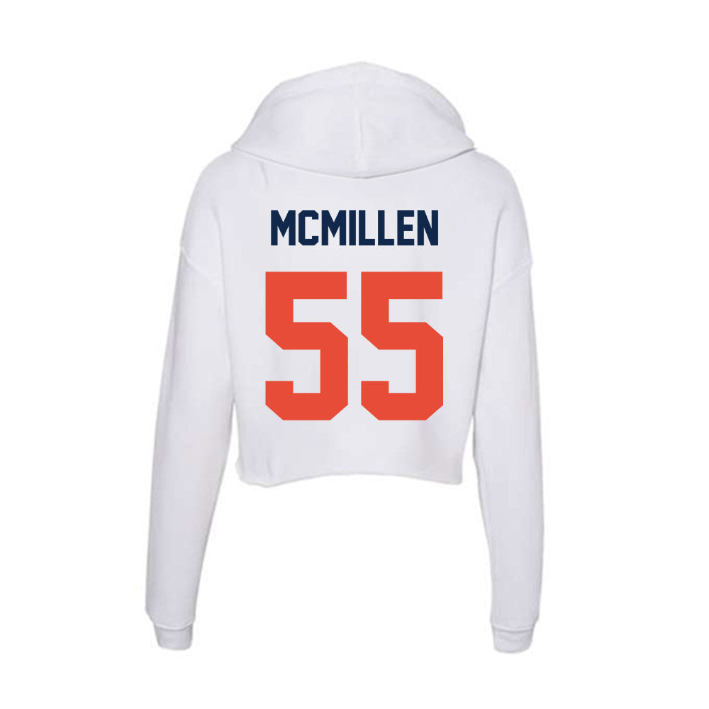 Illinois - NCAA Football : TJ McMillen - Women's Crop Fleece Hoodie-1