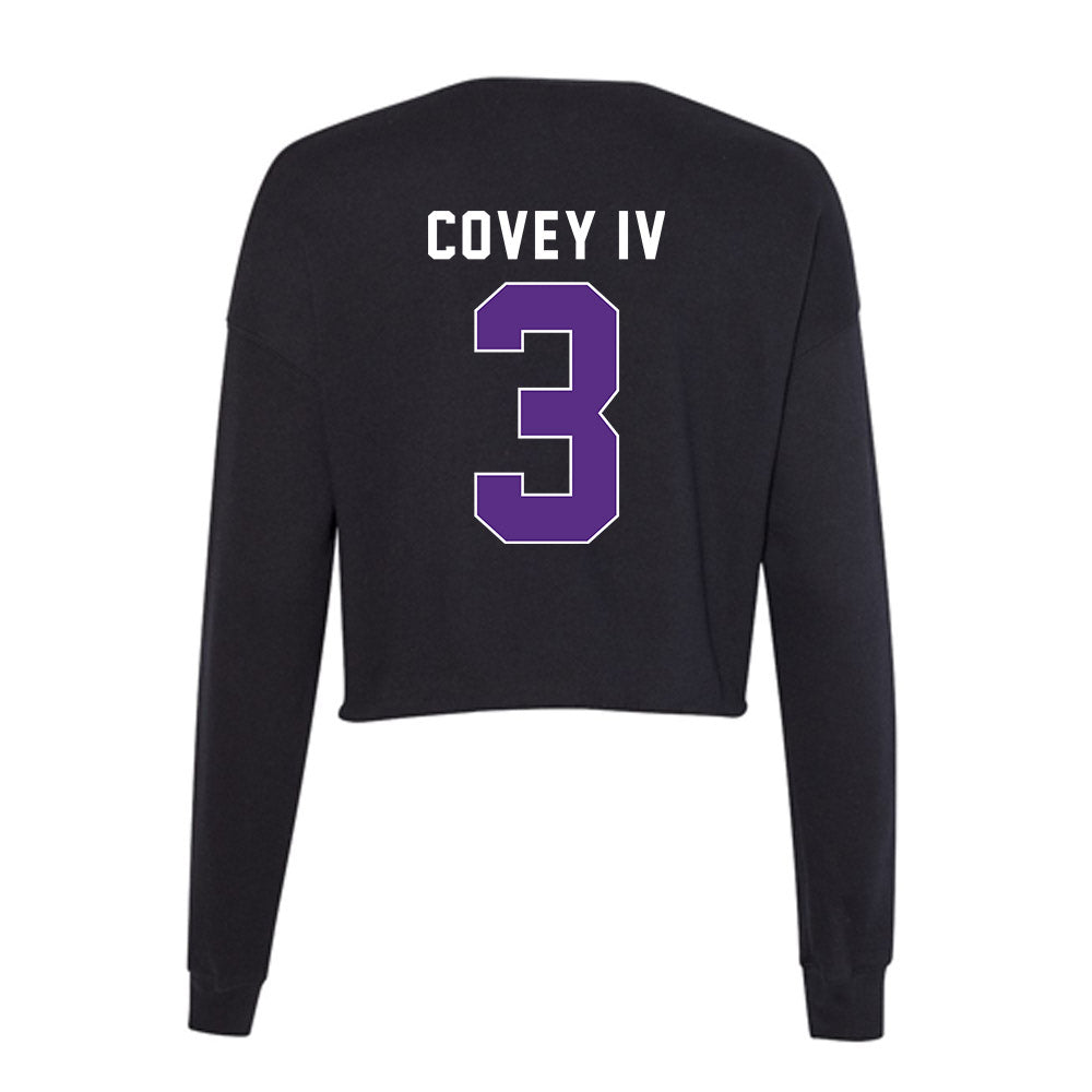 Northwestern - NCAA Football : Frank Covey IV - Women's Cropped Crew Fleece-1
