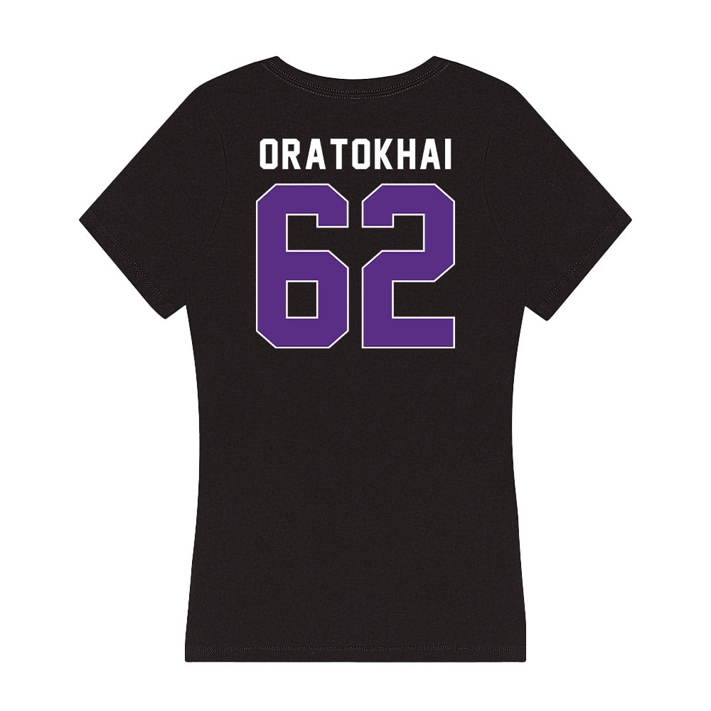Northwestern - NCAA Football : Adrian-Izic Oratokhai - Women's V-Neck T-Shirt-1