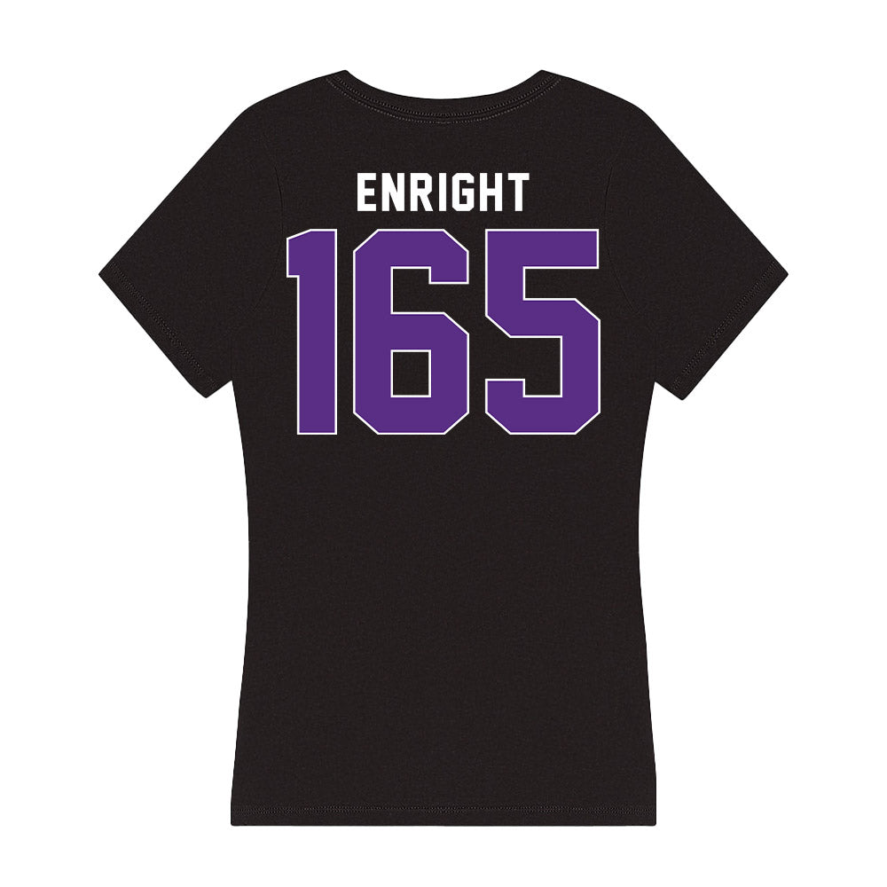 Northwestern - NCAA Wrestling : Eddie Enright - Women's V-Neck T-Shirt-1