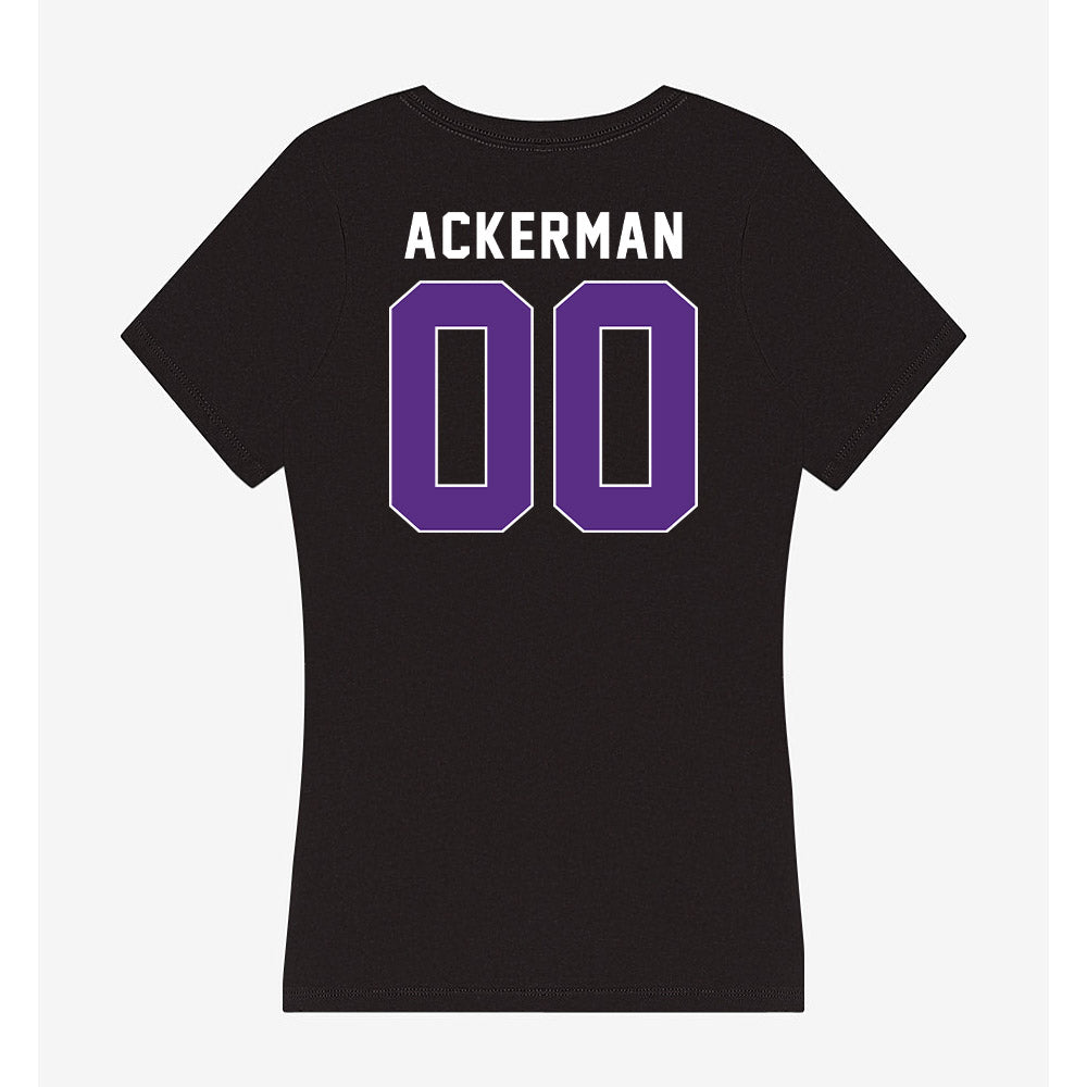 Northwestern - NCAA Baseball : Riley Ackerman - Women's V-Neck T-Shirt-1