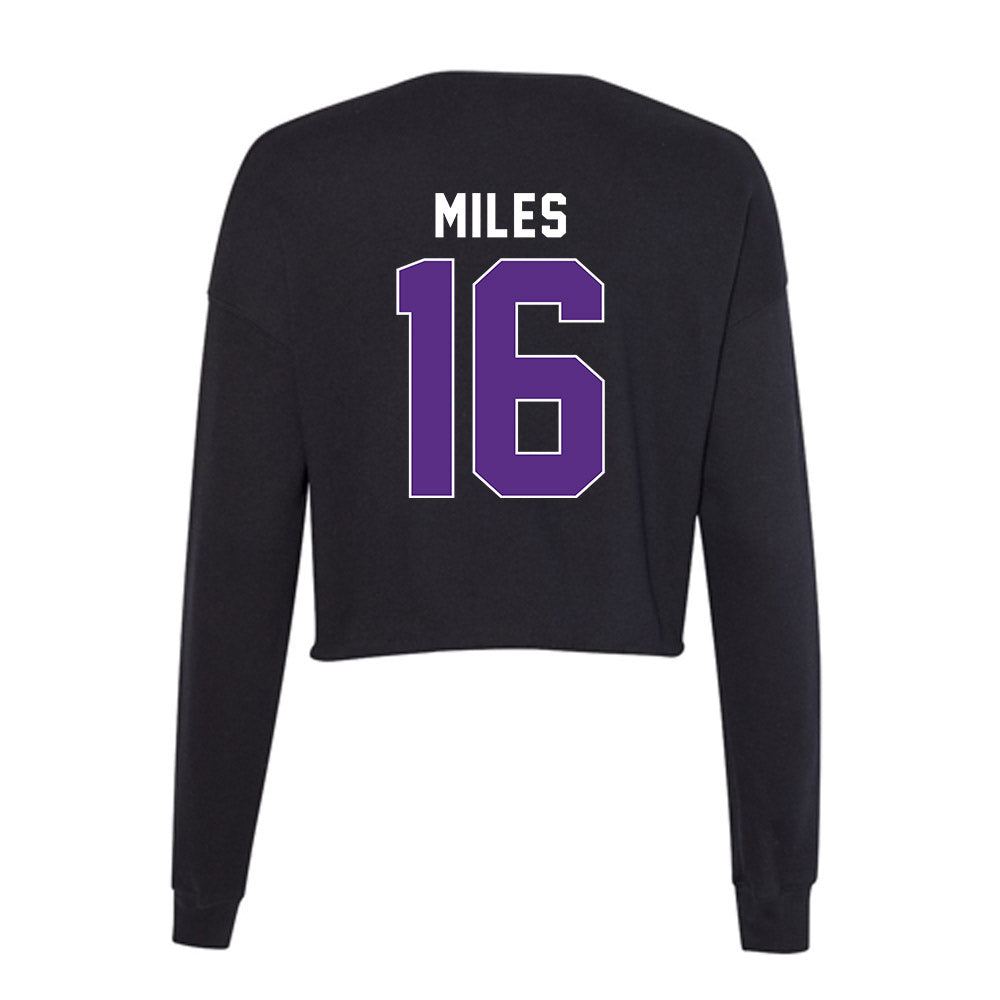 Northwestern - NCAA Women's Lacrosse : Nicole Miles - Women's Cropped Crew Fleece-1