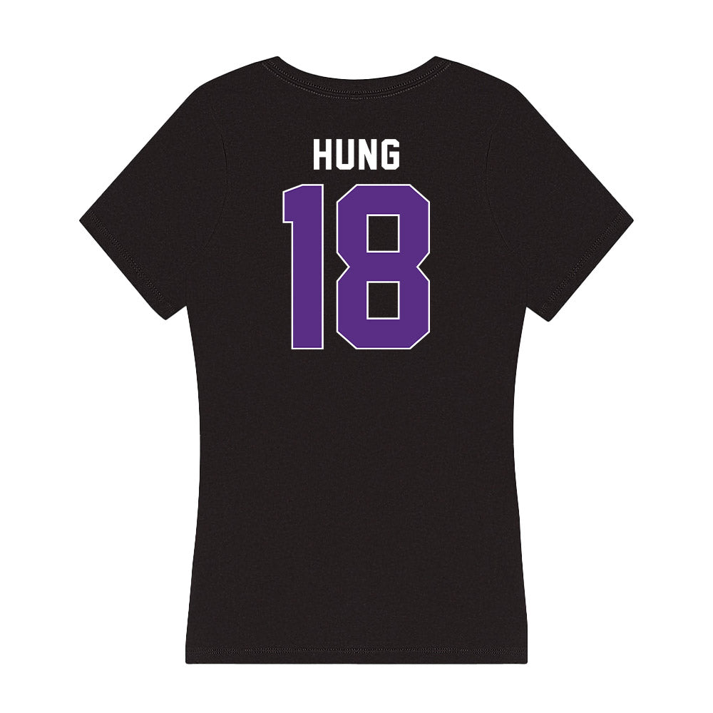 Northwestern - NCAA Women's Fencing : Juliana Hung - Women's V-Neck T-Shirt-1